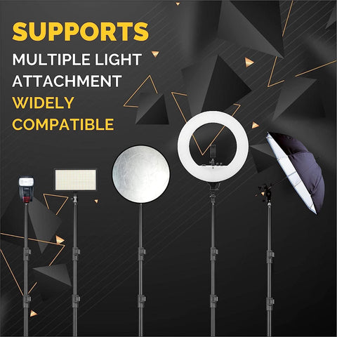 Digitek (DRL-18RT C6) Professional 46cm LED Ring Light with Remote & 158cm Light Stand, Runs on AC Power with No Shadow apertures, Ideal use for Makeup, Video Shoot, Fashion Photography & Many More - Digitek