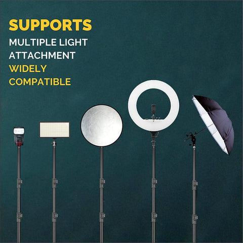 Digitek (DRL18RT C9) Professional 46cm LED Ring Light with Remote & 250cm Light Stand, Runs on AC Power with No Shadow apertures, Ideal use for Makeup, Video Shoot, Fashion Photography & Many More - Digitek