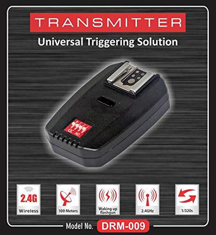 Digitek (DRM-009) 2.4G Triggering Solution (DRM-009) Transmitter is Most Suitable triggering Solution for Digitek Electronic Flash Speedlite DFL-088. - Digitek