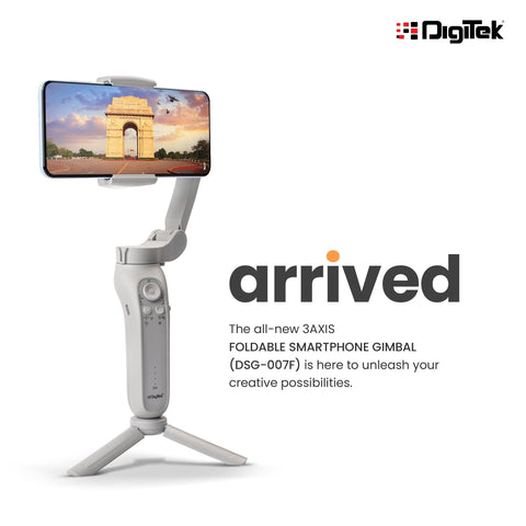 Digitek (DSG 007F) 3 Axis Handheld Steady Gimbal PTZ Camera Mount for All Smart Phones with Face & Object Tracking Motion, Various Time Lapse Features - Digitek