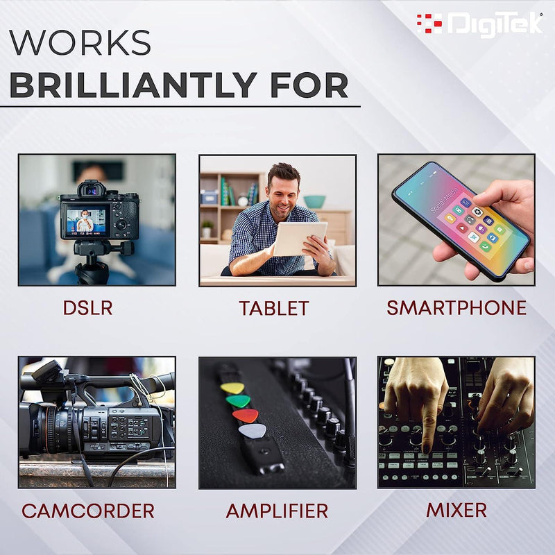Digitek DWM-101 Wireless Microphone | 100m, 12Hr & 360° Capture