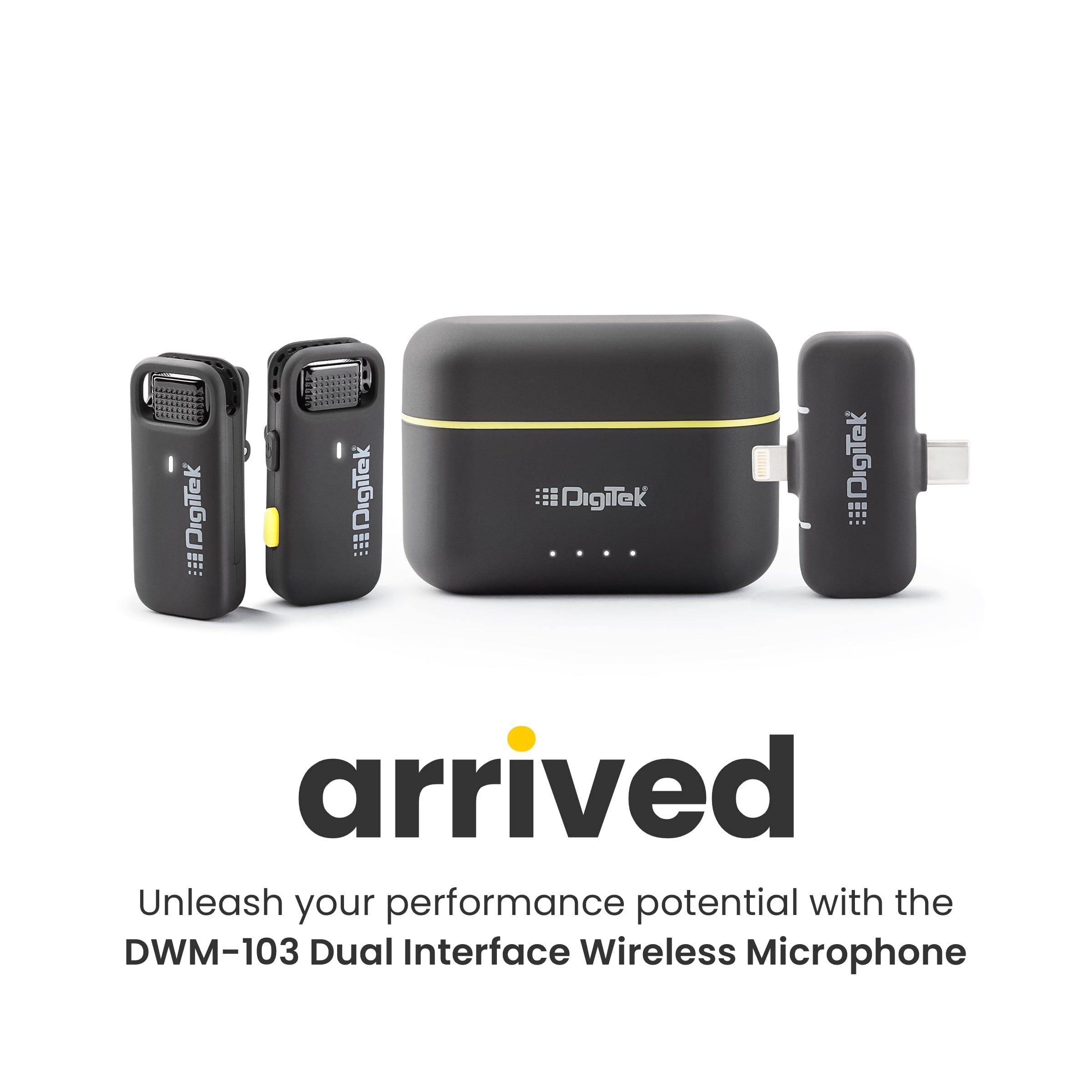 Digitek DWM-103 Wireless Microphone System with Dual Interface Type C & Lightning Connector - Digitek