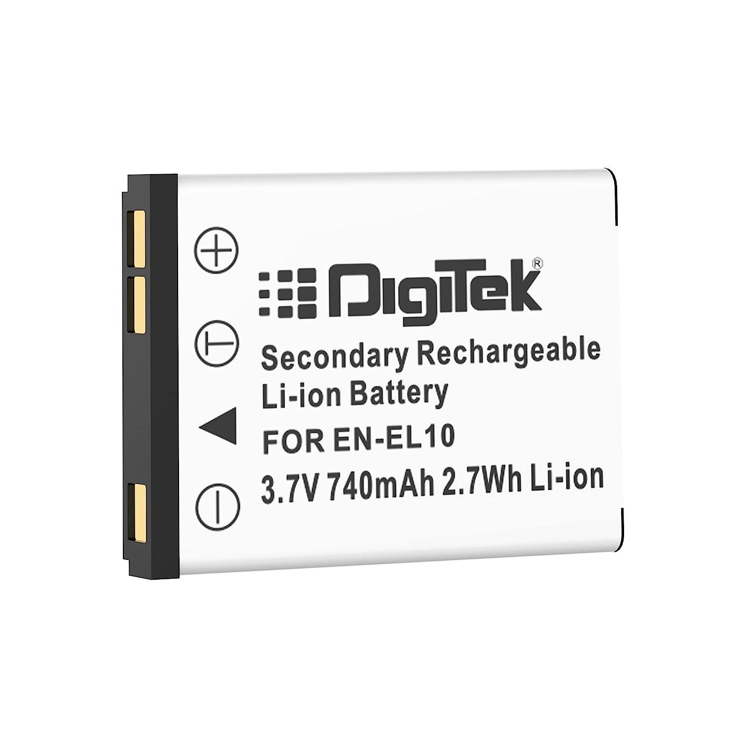 Digitek (EN-EL10) 740mAh Li-ion Rechargeable Battery for Nikon Cameras - Digitek