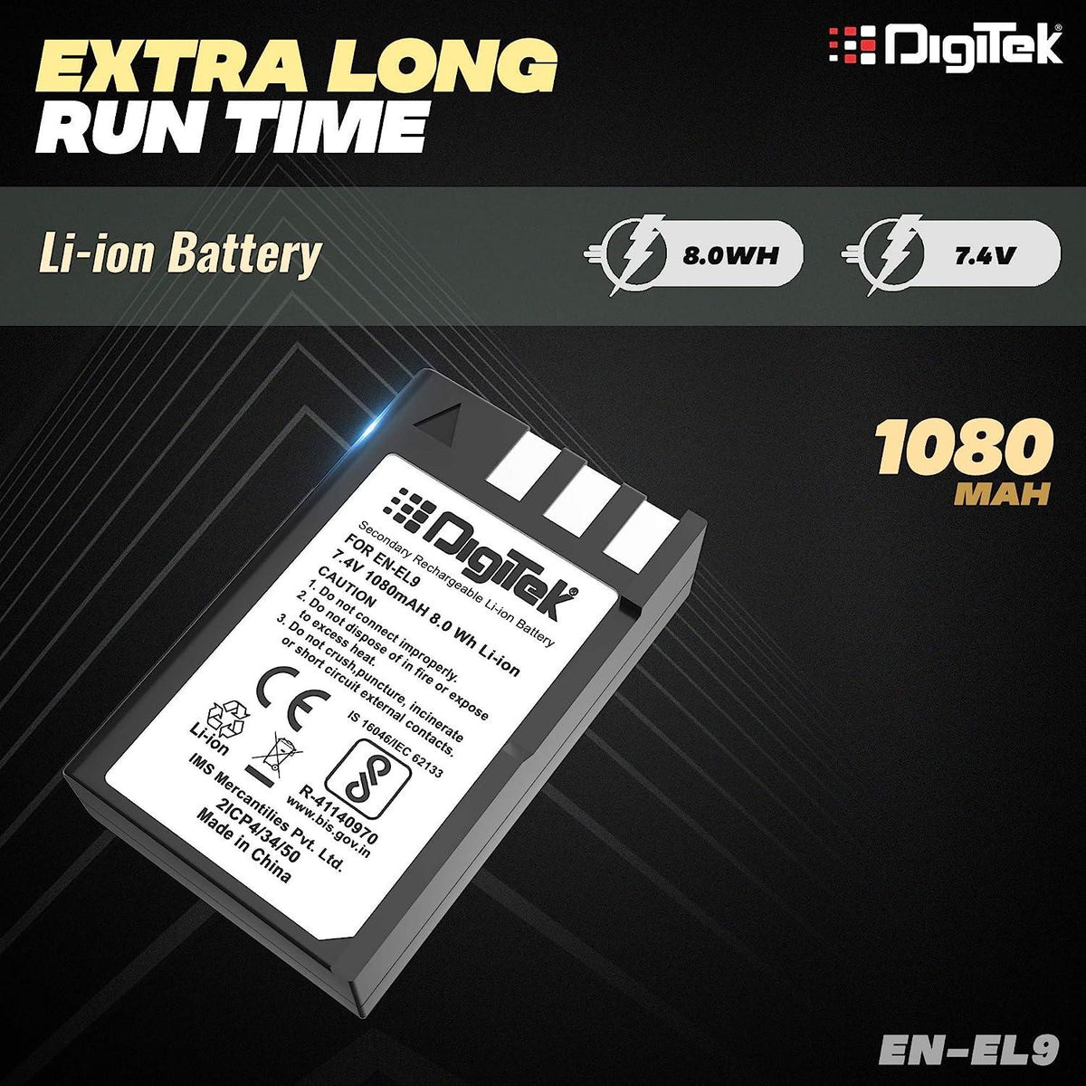Buy Digitek Secondary Rechargeable Battery Packs EN-EL9 Online