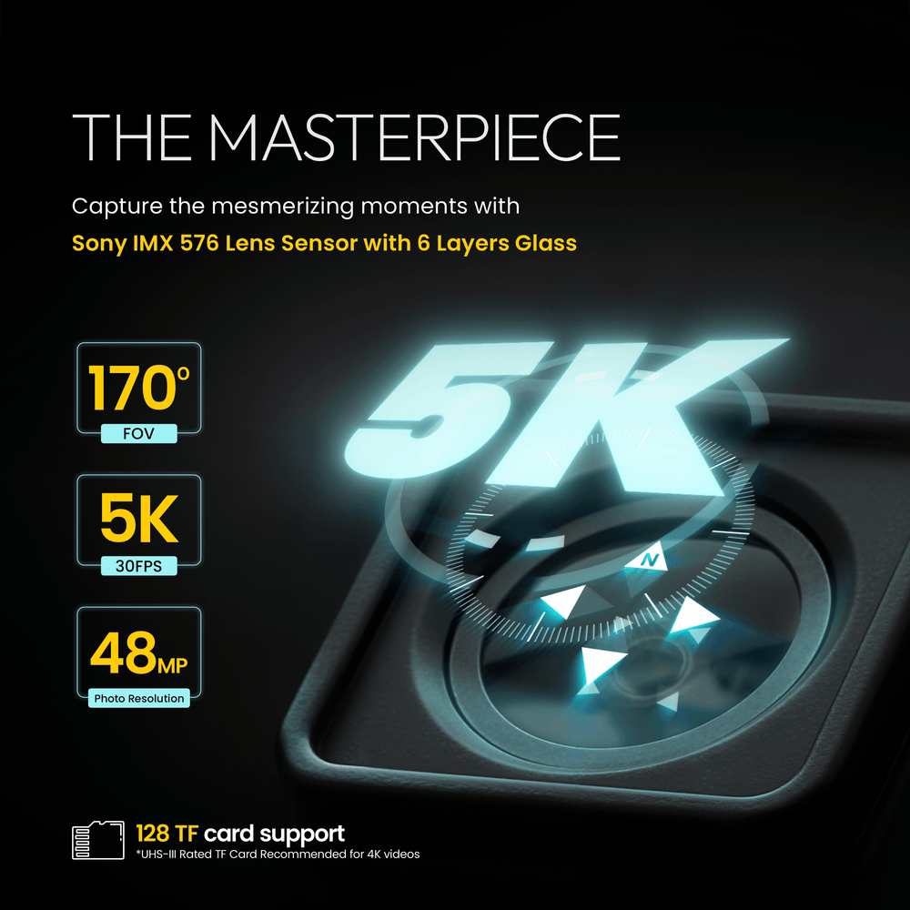 Digitek DAC 101 Action Camera | 5K 30fps, Sony IMX576 & 6-Layer Glass Lens