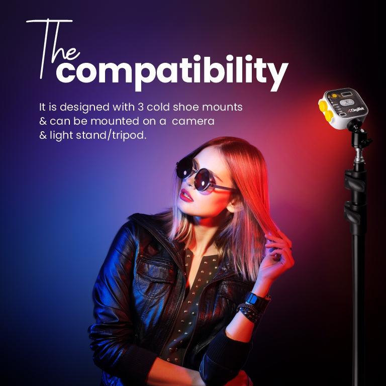 Buy Digitek (LED-D10W) RGB Video, LED Camera Light 360° Full Color ...