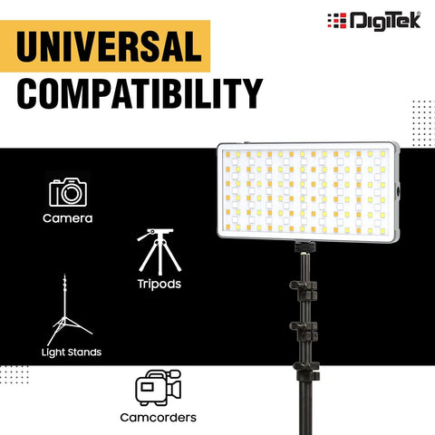 Digitek (LED-D200ML) Metal Body Portable LED Video Light with Built-in Li-Polymer Battery & OLED Screen for Photography & Videography - Digitek