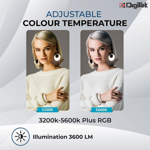 Digitek (LED-D556 RGB) Professional LED Video Light with Bi-Color & RGB Effects and Remote LED-D556 RGB - Digitek