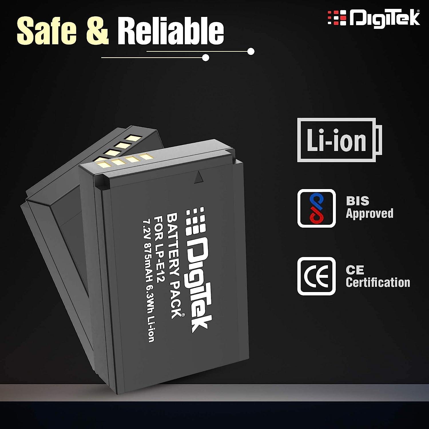 Buy Digitek (LP E12) Lithium-ion Rechargeable Battery Pack for DSLR  CameraOnline Best Prices