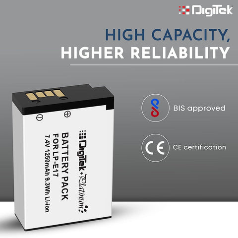 Digitek (LP-E17 Platinum) Platinum Extra Power Secondary Rechargeable Li-ion Battery for Camera LP-E17 - Digitek