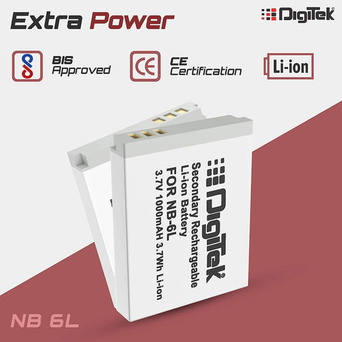 Digitek (NB-6L) Digitek NB-6L Lithium-ion Rechargeable for Canon DSLR Camera Battery - Digitek