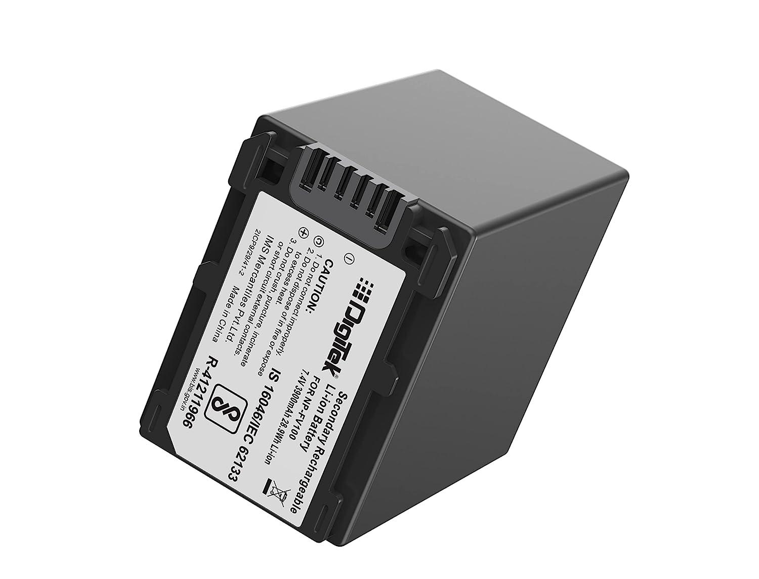 Digitek (NP FV100) 3900mAh Extra Power Secondary Rechargeable Li-ion Camera Battery for Sony FDR-AX53,FDR-AX700,HDR-CX455,HDR-CX675,DCR-SR21,DCR-SR60,DCR-SR68,DCR-SR88 Camera - Digitek