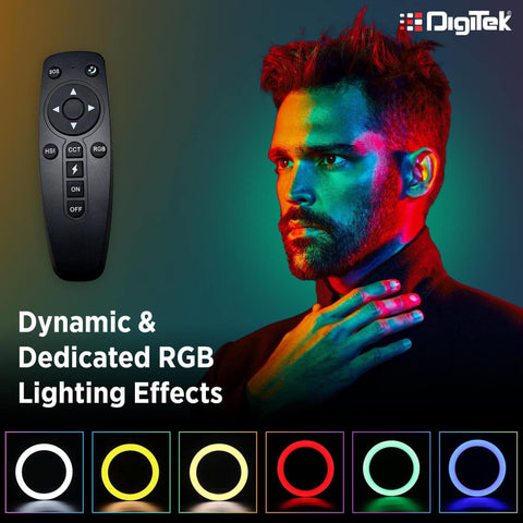 Digitek Platinum (DPRL-19 RGB) Professional RGB 45CM Big LED Ring Light with 480 Pcs SMD LED (More Brightness) & 2 Color Temperature for YouTube Streaming Photo Video Shoot Makeup & Vlogging & More - Digitek