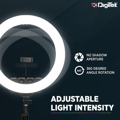 Digitek Platinum (DPRL-19 RGB) Professional RGB 45CM Big LED Ring Light with 480 Pcs SMD LED (More Brightness) & 2 Color Temperature for YouTube Streaming Photo Video Shoot Makeup & Vlogging & More - Digitek