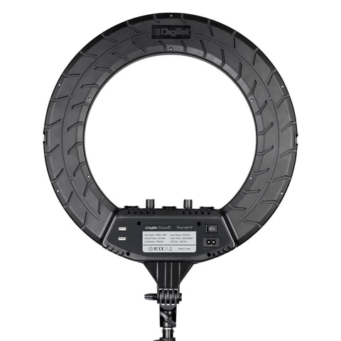 Digitek Platinum DPRL-19RT Professional LED Ring Light Runs on AC Power with No Shadow apertures, Ideal use for Makeup, Video Shoot, Fashion Photography & Many More - Digitek
