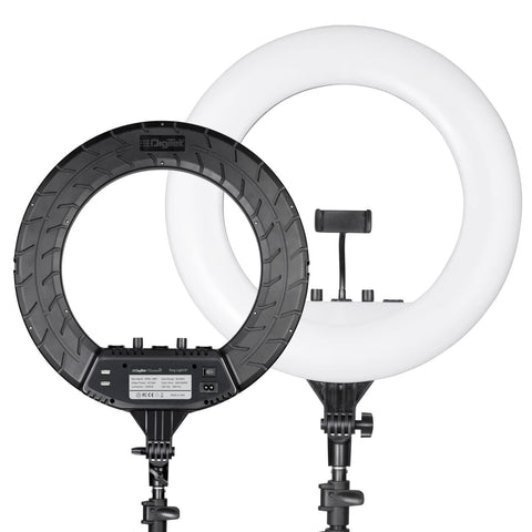 Digitek Platinum DPRL-19RT Professional LED Ring Light Runs on AC Power with No Shadow apertures, Ideal use for Makeup, Video Shoot, Fashion Photography & Many More - Digitek