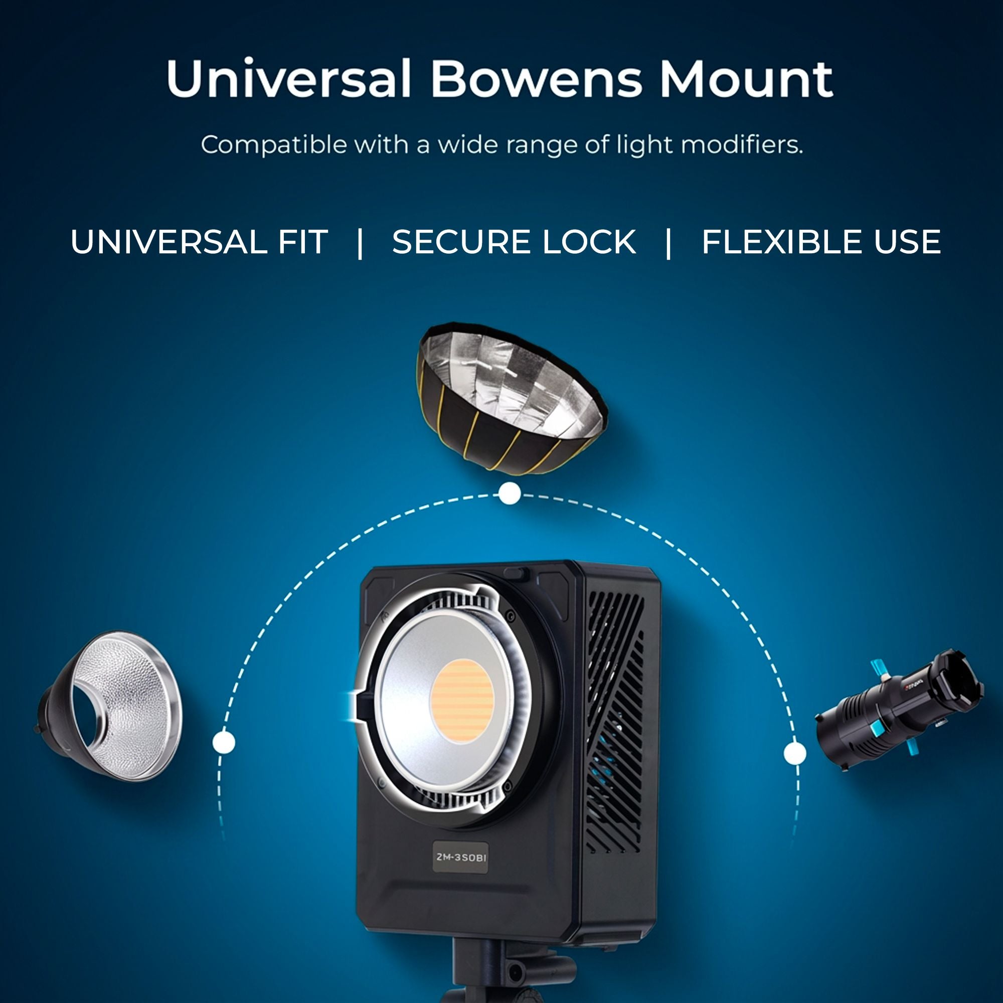 Digitek Lite (DCL 400WBC Combo) 330W Bi Color COB LED Continuous Light with Reflector & Bowens Mount, 10 Fx Effects, 0-100% Dimming, 2700K-6500K Color Temp, 26860LM, 95+ CRI,  For Photo & Video Shoots