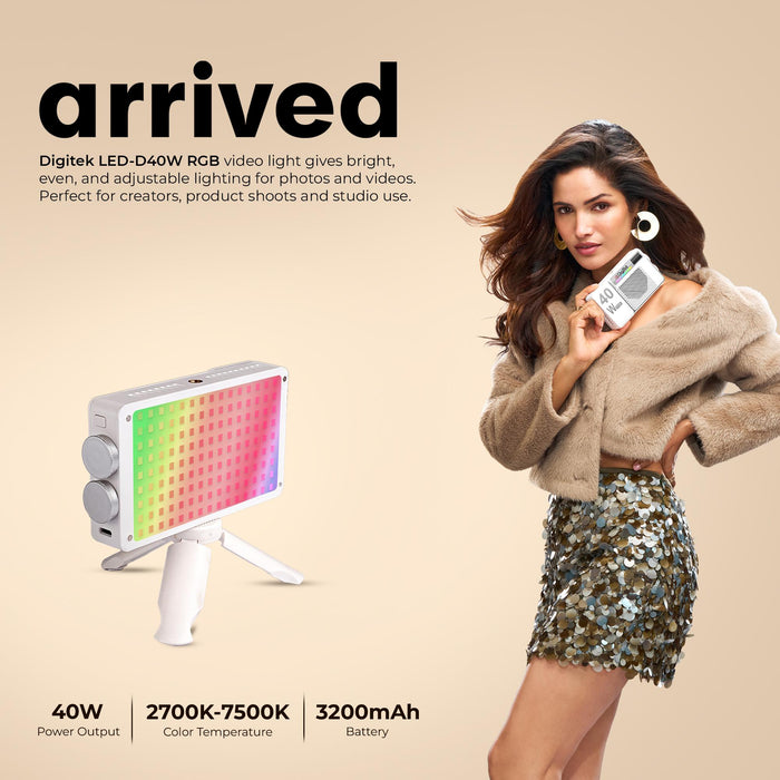 Digitek (LED-D40W RGB) Portable 40W LED Video Light for Photography