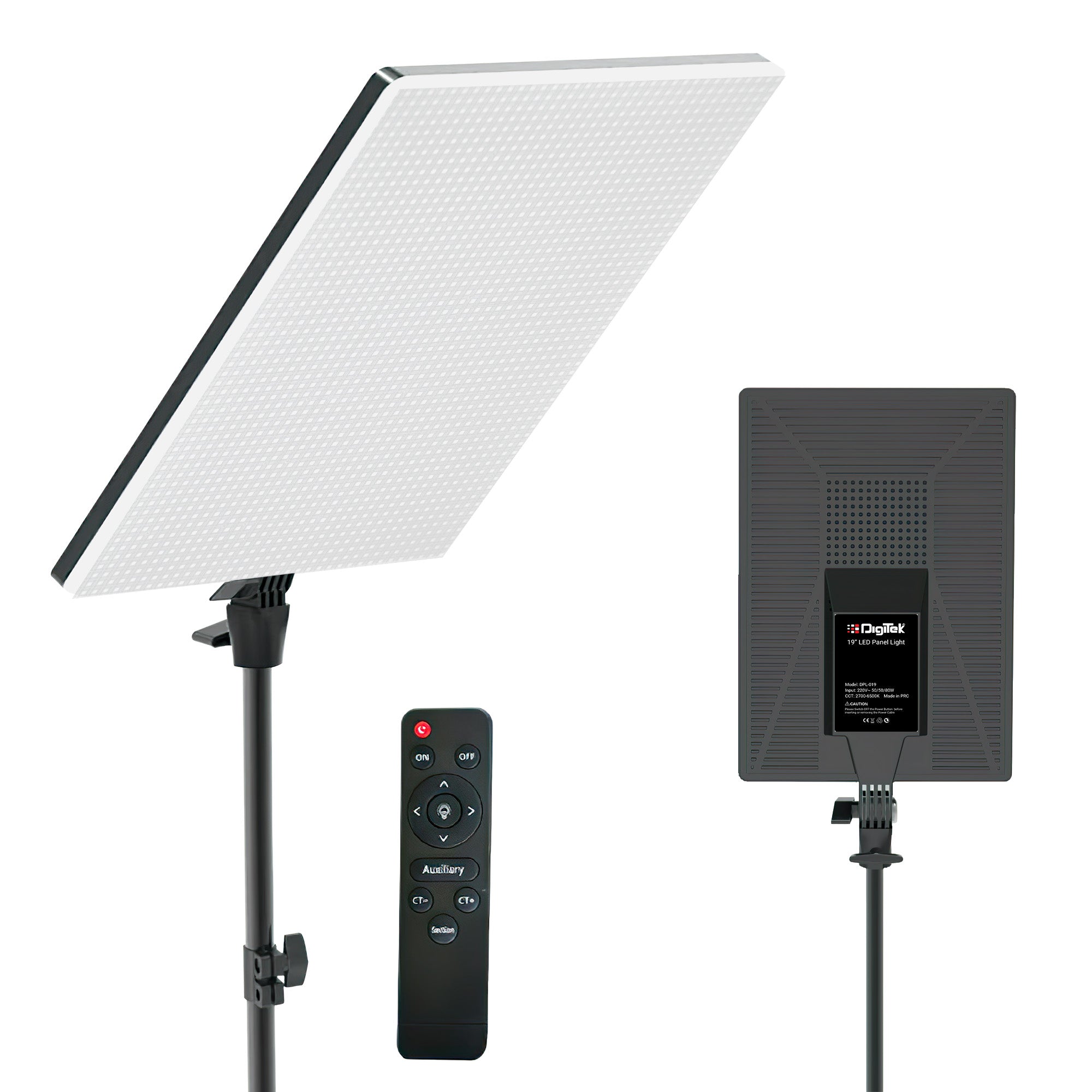 Digitek (DPL 19) Ultra Slim Bi-Color 80W LED Panel Light, 2700K-6500K, 480 LEDs, 180° Rotation, Dimmable, Remote Control, ABS Body for Studio & Content Creation