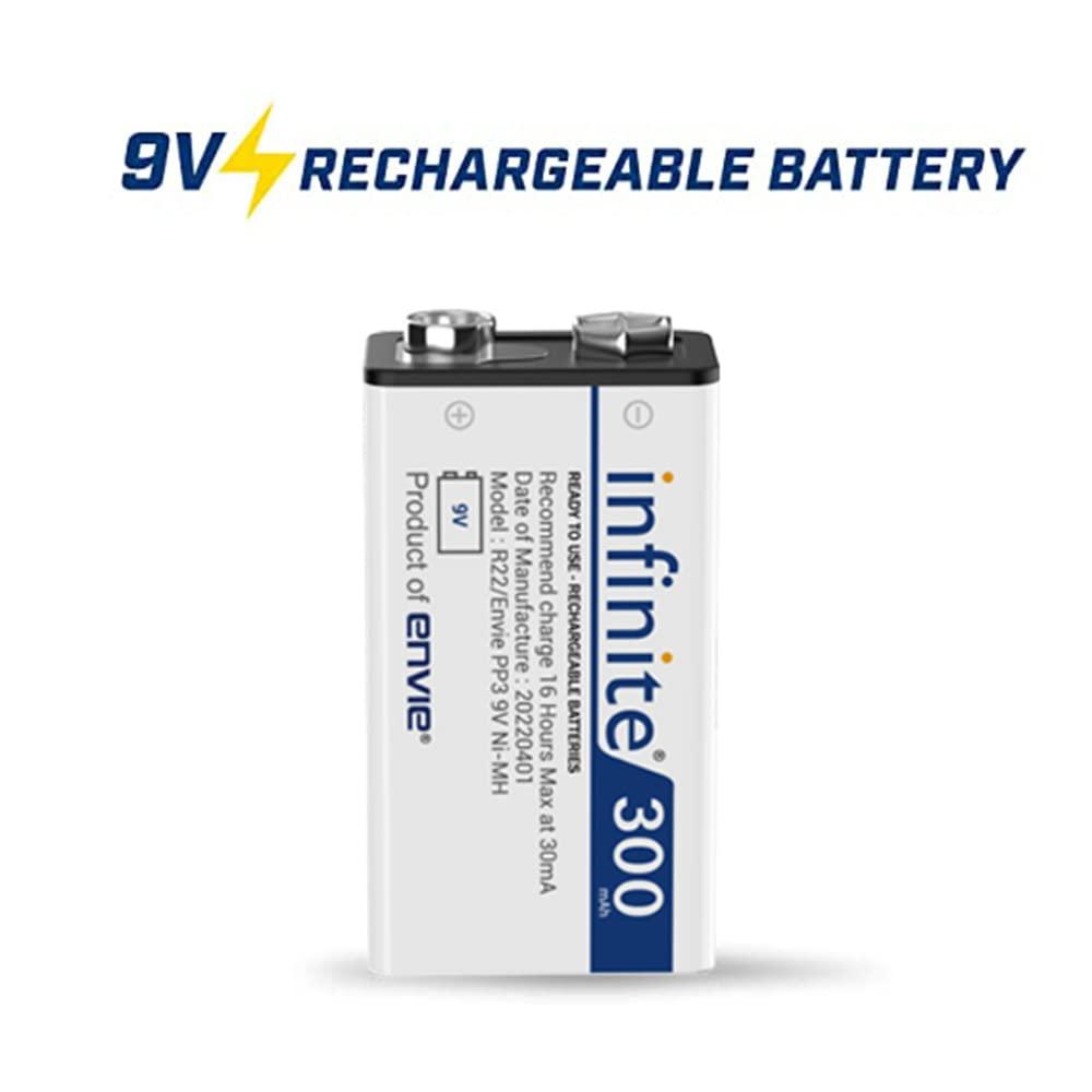 ENVIE (9v Infinite) Ni-Mh 300mAh Capacity Ready to Use Rechargeable Battery - Digitek