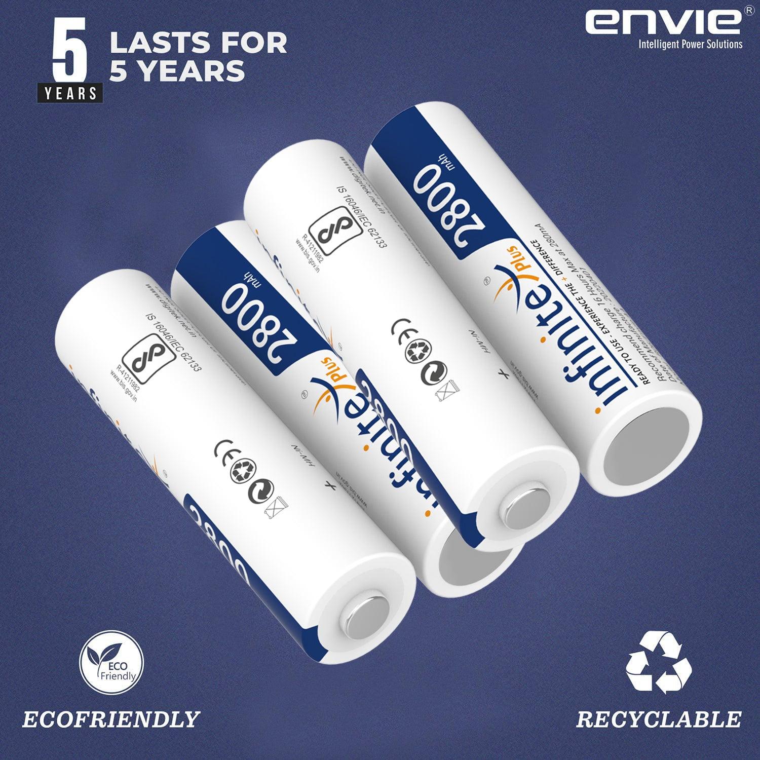 Buy ENVIE (AA28004PL) AA Rechargeable Batteries, High Capacity Ni-MH, 28Online Best Prices