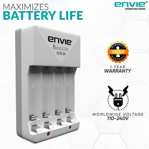 ENVIE (ECR-20) Charger for AA & AAA Rechargeable Batteries - Digitek