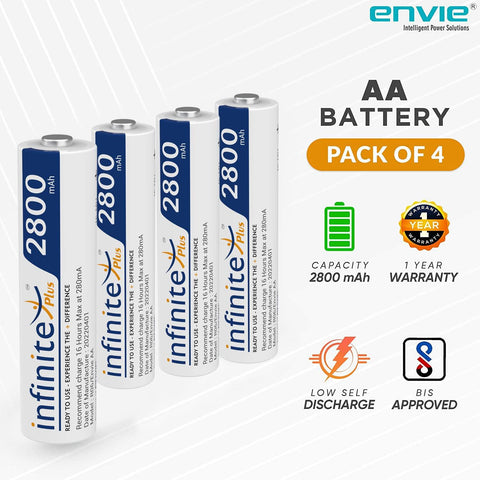 ENVIE (ECR 20 MC+4xAA2800) Standard Rechargeable Battery Charger for AA & AAA Ni-mh/Ni-Cd with 4xAA2800 Rechargeable Batteries - Digitek