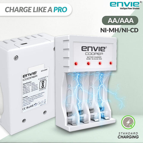 ENVIE (ECR 20 MC+4xAA2800) Standard Rechargeable Battery Charger for AA & AAA Ni-mh/Ni-Cd with 4xAA2800 Rechargeable Batteries - Digitek