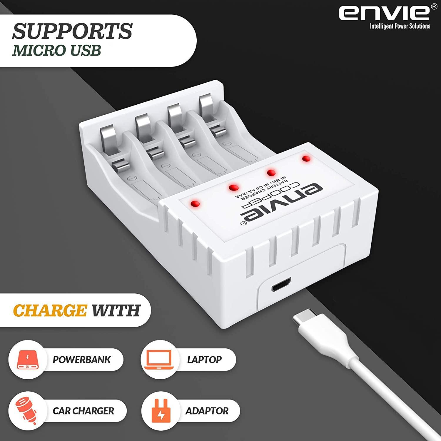 Buy ENVIE (ECR 20 MC+4xAAA1100) Standard Rechargeable Battery Charger for  Online Best Prices
