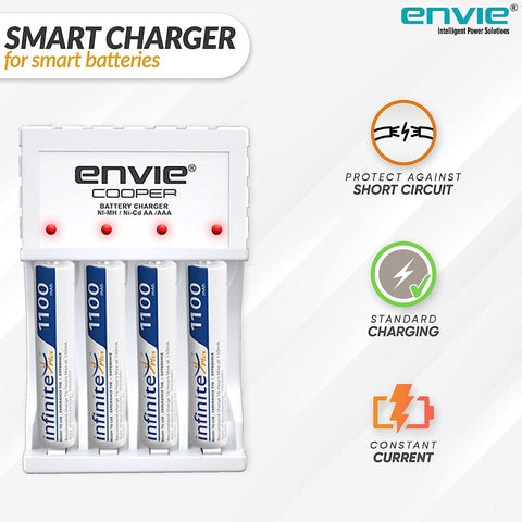 ENVIE (ECR-20 MC) Cooper Rechargeable Battery Charger for AA & AAA Ni-mh Batteries with LED Indicator - Digitek