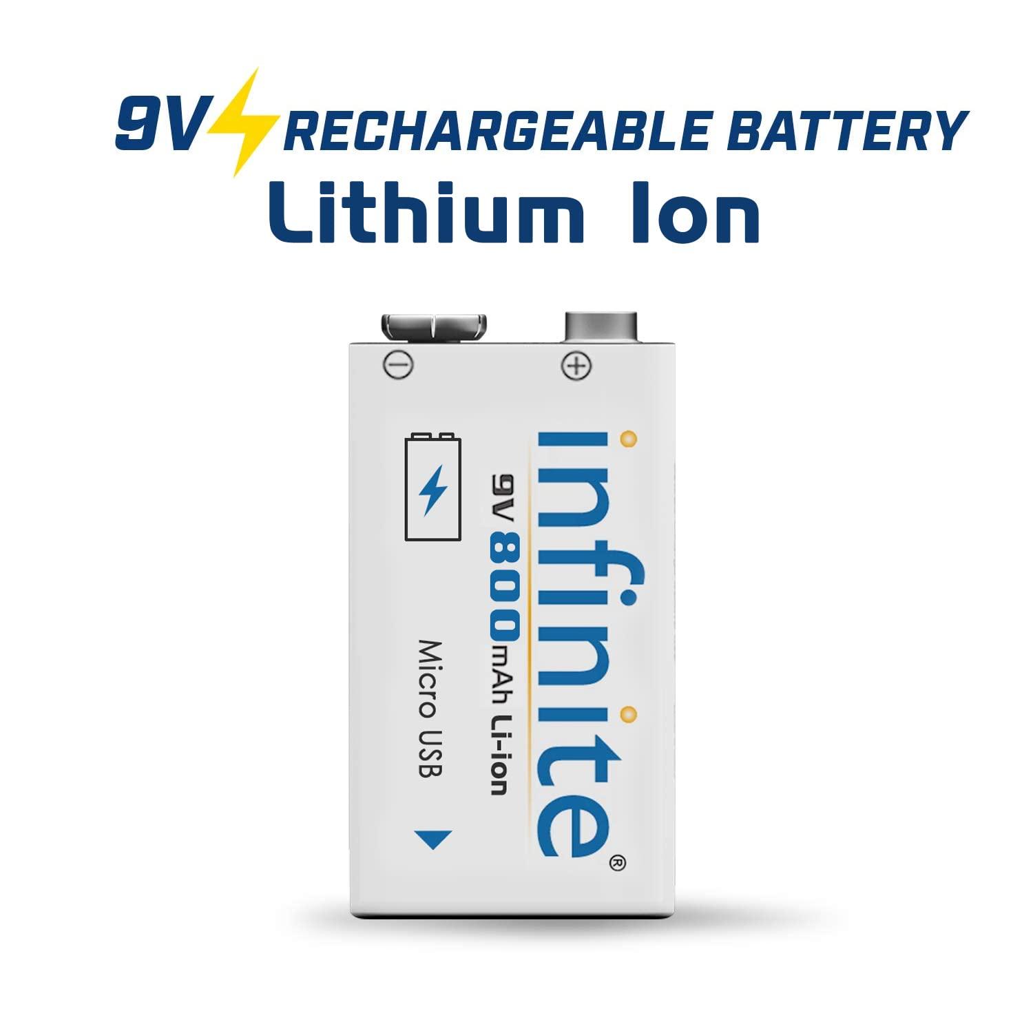 ENVIE Infinite 9V 800 maH Li-ion Rechargeable Battery ERB 9V MU - Digitek