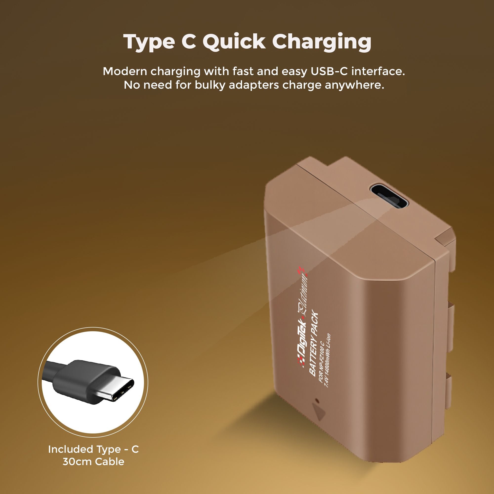 Digitek Platinum (NP FZ100 Type C) 14800mWh High Capacity Li-Ion Camera Battery for Sony