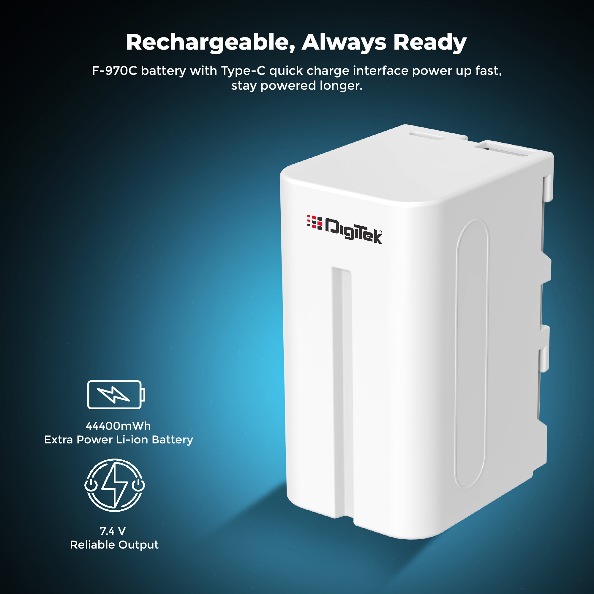 Digitek (NP-F970 C USB) 12000mAh Li-ion Rechargeable Battery for Sony