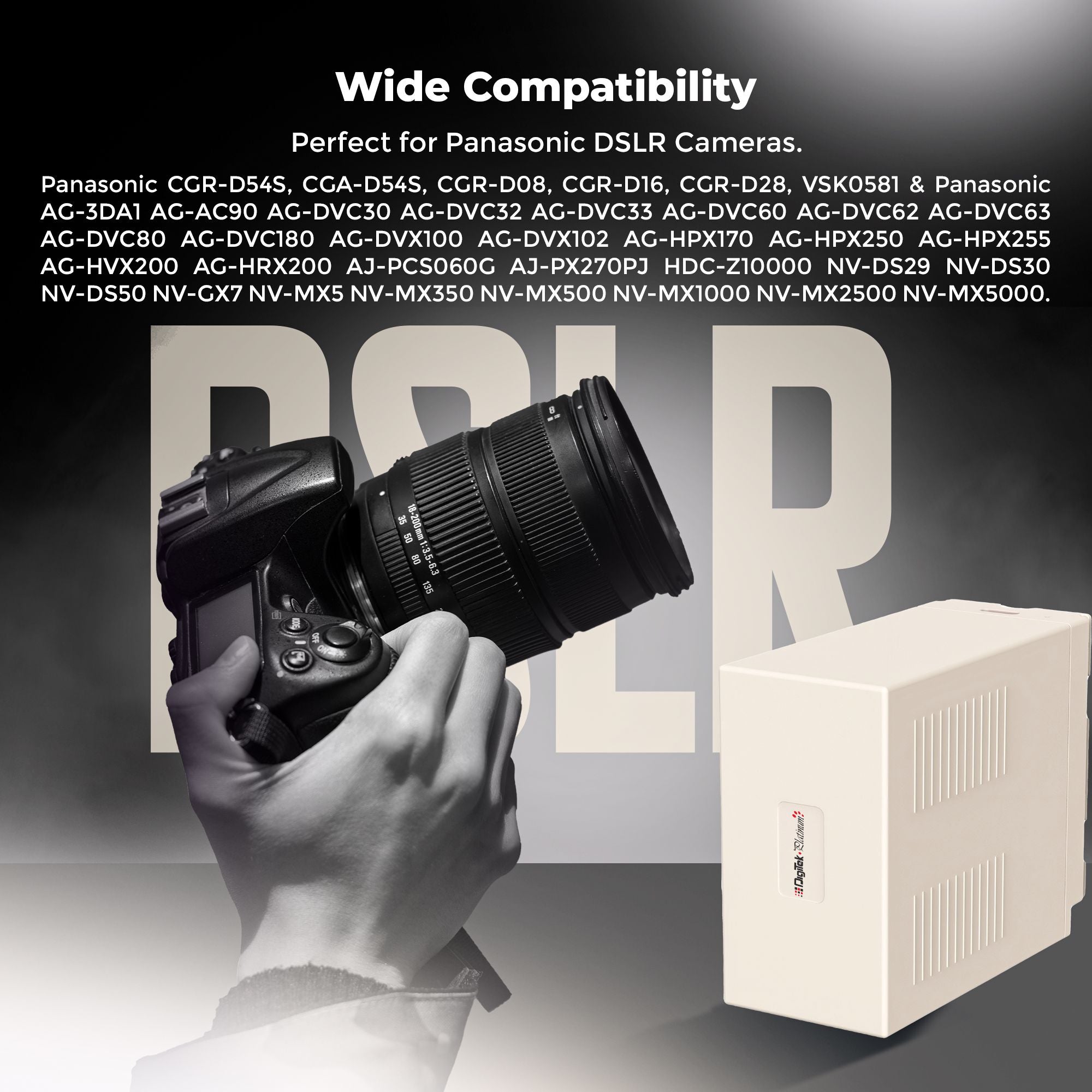 Digitek (D54S C) 44400mWh Li-ion Video Camera & Camcorder Battery for Panasonic