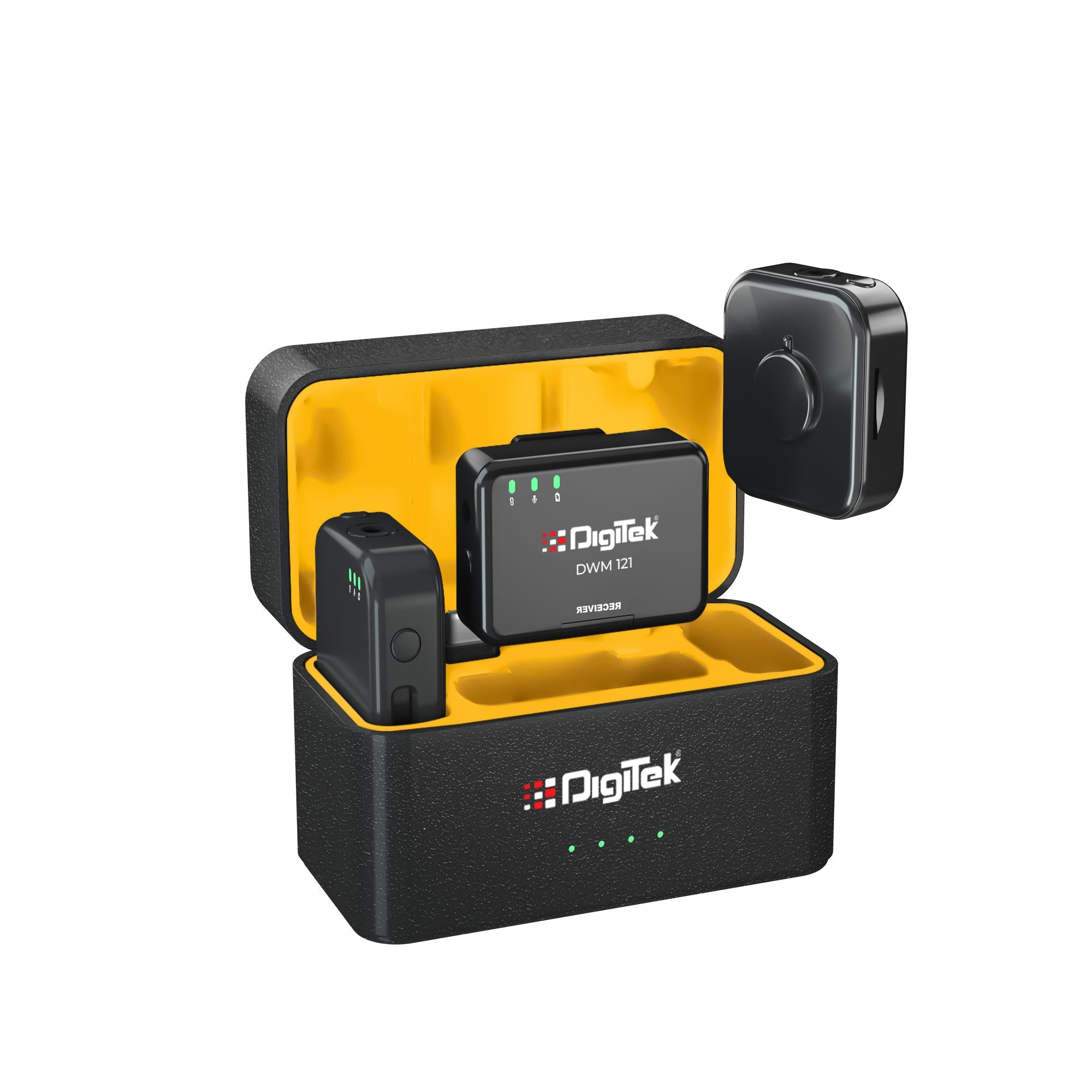 Digitek (DWM 121) Wireless Microphone System, TF Card Support, Type C & LTC Connector, 80M Range, 4.5Hr Run Time, Record with Android iOS Smartphone and DSLR for Vlogging, Interviews & Podcast
