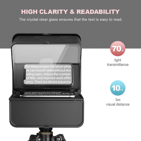 LENSGO TC7S Teleprompter Portable Inscriber Mobile Teleprompter for Tablet Smart Phone for Video Recording with Remote Control - Digitek