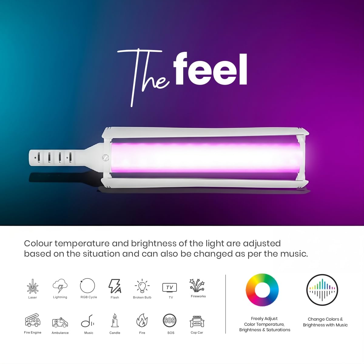 DIGITEK® (DSL-25W RGB) Stick Light Portable Handheld RGB LED Light Wand with Barn Door & Remote Control, Color Temp 2700-12000K + RGB, 39 Special Lighting Effects & Carry Bag