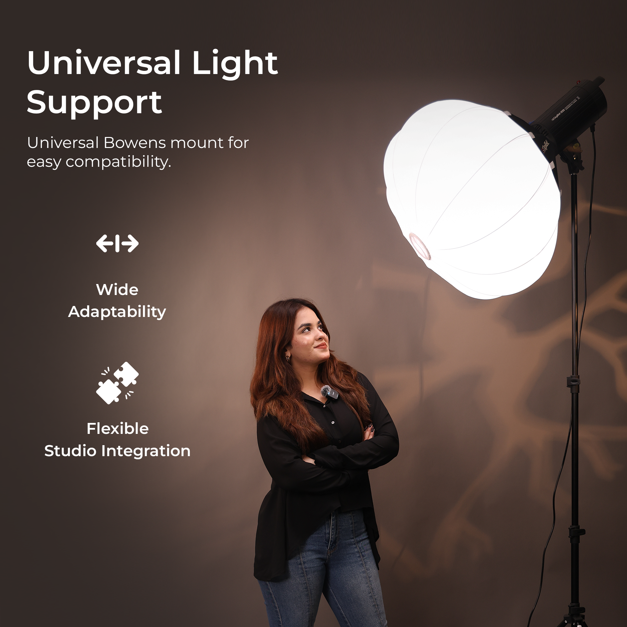 Digitek (DLSF 65) Rounded 65cm Lantern Softbox with Bowens Mount, 270° Omni-Directional, Light Quick Setup, Click Lock Design, Includes Optional Skirts Fabric and Metal Build