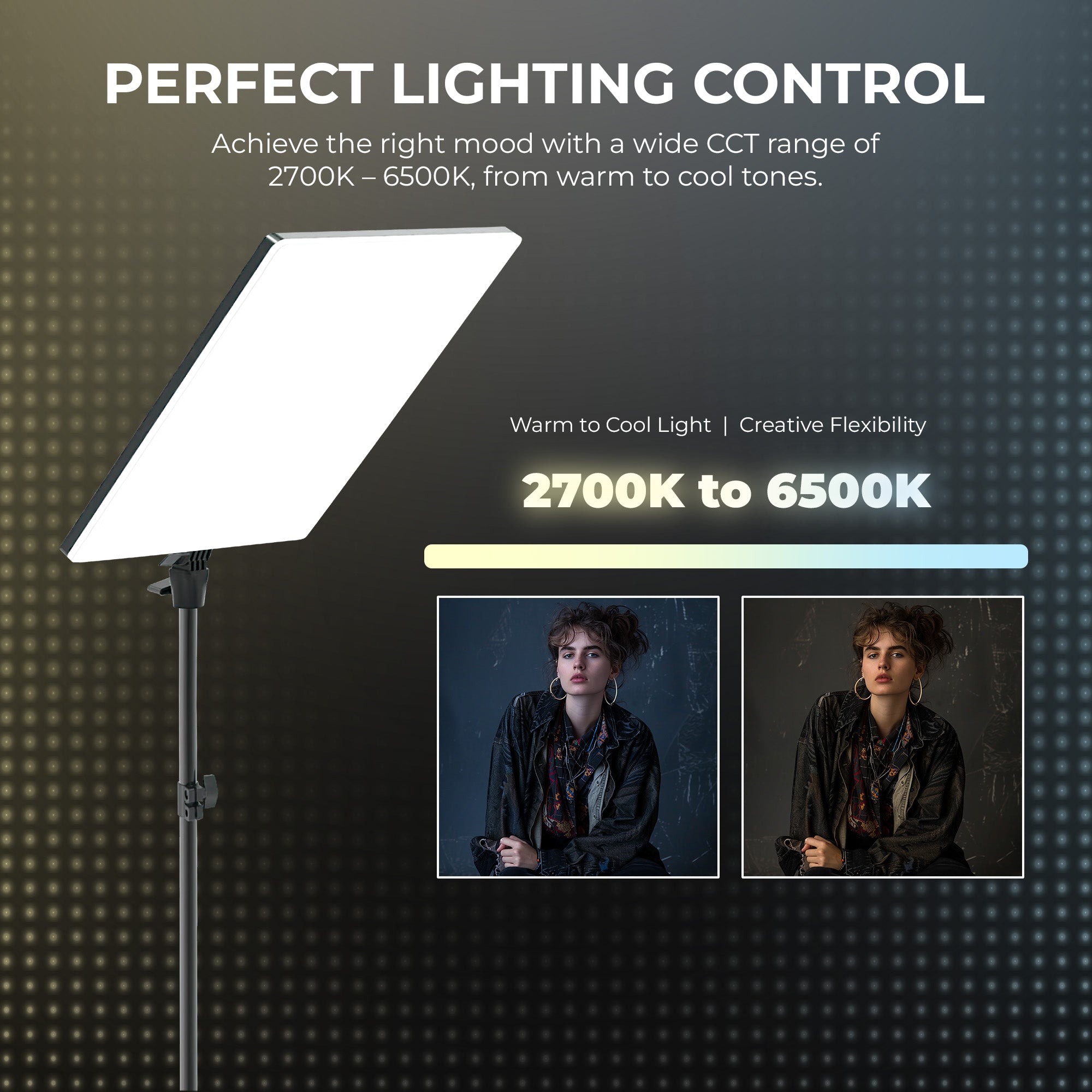 Digitek (DPL 19) Ultra Slim Bi-Color 80W LED Panel Light, 2700K-6500K, 480 LEDs, 180° Rotation, Dimmable, Remote Control, ABS Body for Studio & Content Creation