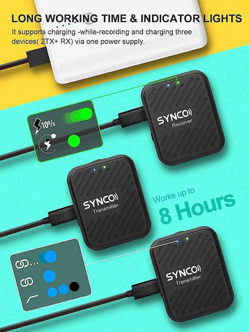 SYNCO (G1 A2) 2-Person Digital Wireless Microphone System (2.4 GHz) - Digitek