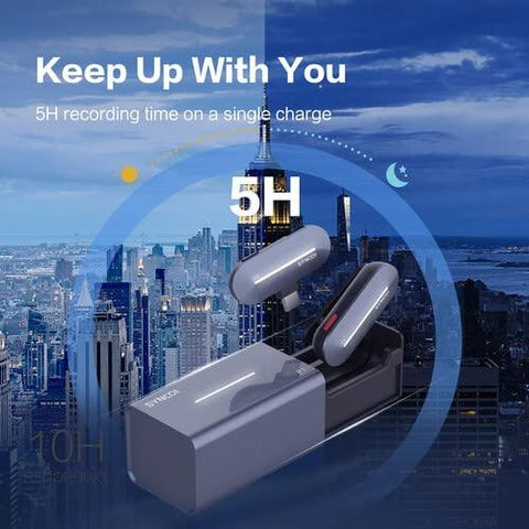 SYNCO (P1T) Miniature 1-Person Digital Wireless Microphone System with USB Connector for Android Phones (Stone Blue, 2.4 GHz) - Digitek