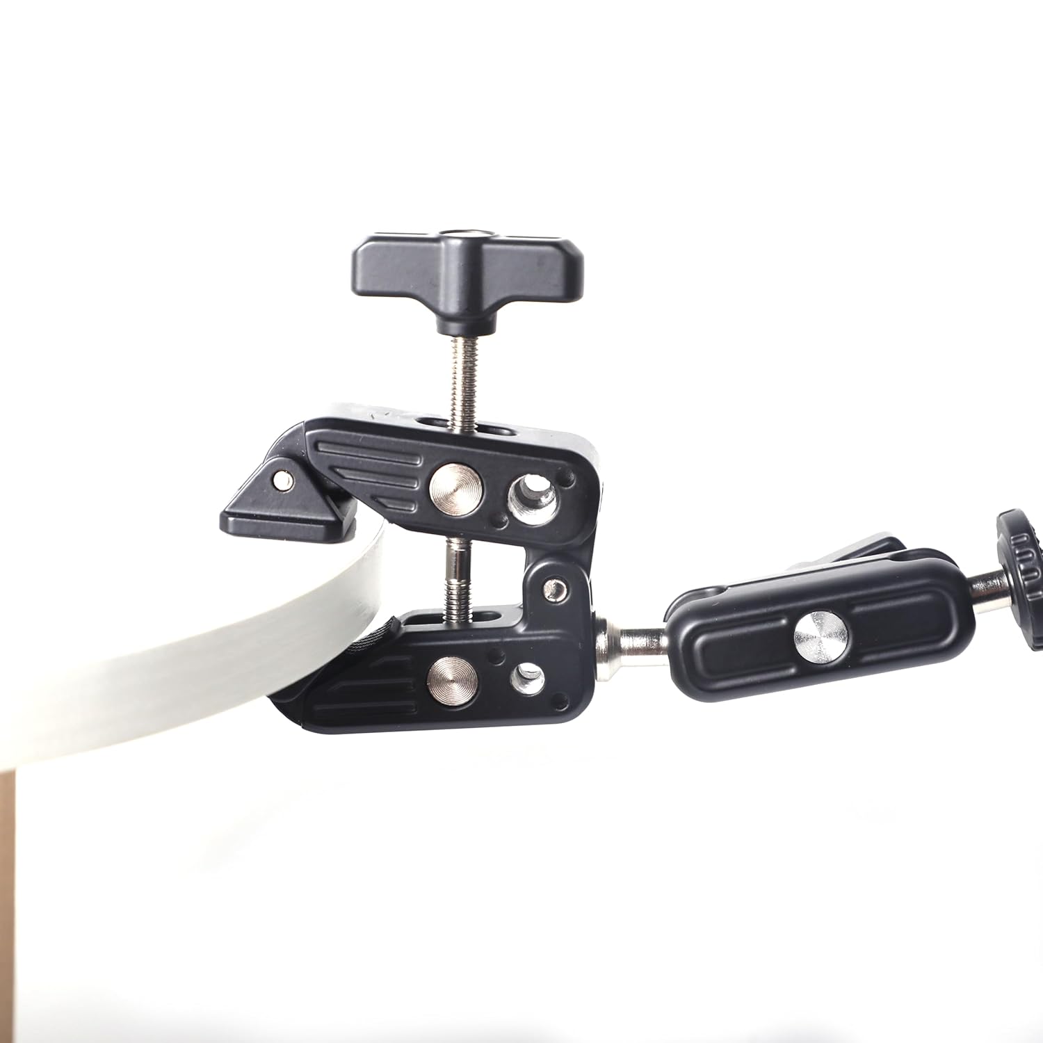 Digitek (DCC-01) Action Camera Mount, Super Clamp Mount with 1/4" & 3/8" Scew for LED Light, Microphone, 360° Double Ballhead Magic Arm with Mobile Holder