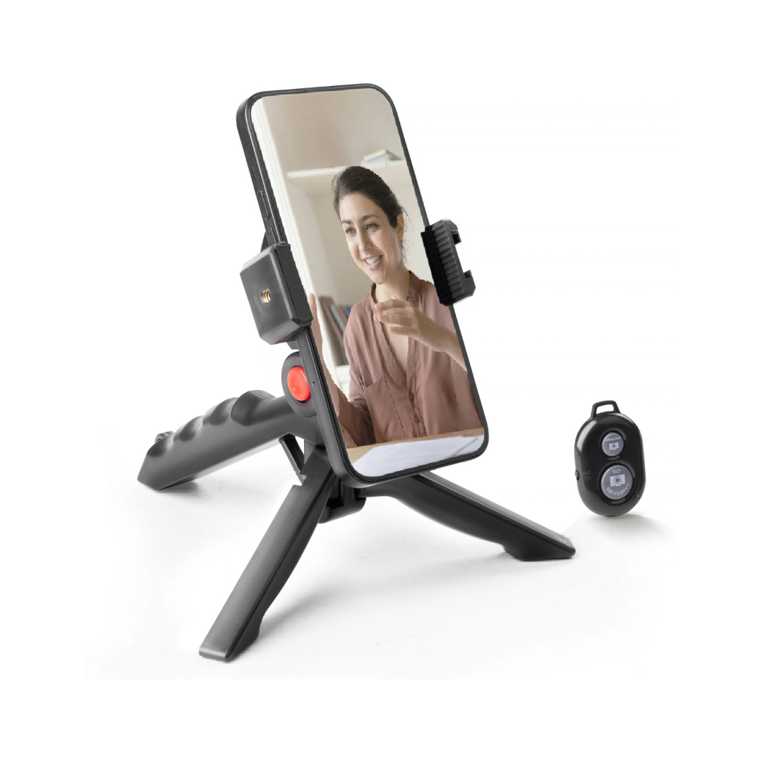 Digitek (DTR 220) Lightweight & Portable Mini Tripod, Ideal for Smartphones, Action Camera, DSLR & Gopro for Comfortable & Longer Duration Shoot, with Smartphone Mount & Shutter Remote