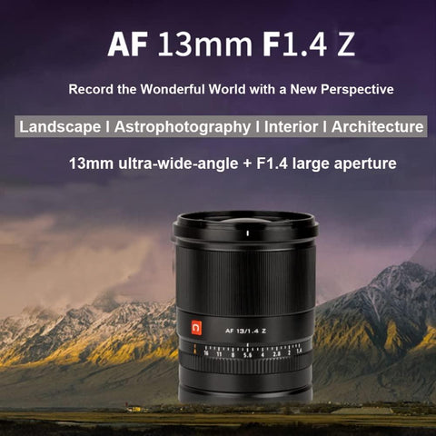 Viltrox 13mm F1.4 Ultra-Wide Angle Autofocus Lens, Compatible with APS-C Nikon Z-Mount Mirrorless Cameras Z5 ZFC Z30 Z50 - Digitek