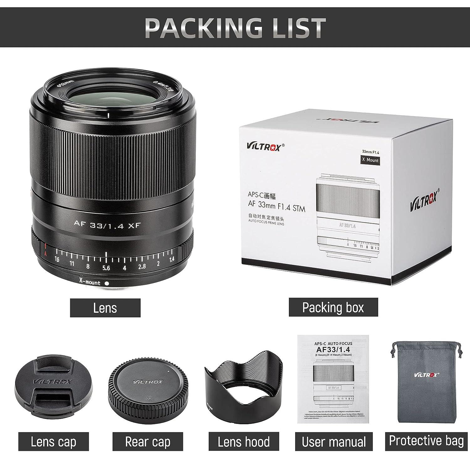 VILTROX 33mm1.4 fujifilm AF 33mm F1.4 XF Auto Focus Fixed Focus Lens for Fujifilm Fuji X-Mount Camera X-T3 X-T2 X-H1 X20 X-T30 X-T20 - Digitek