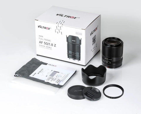 VILTROX 50mm f/1.8 F1.8 STM Auto Focus Prime Full Frame Lens for Nikon Z-Mount Camera Z5 Z50 Z6 Z6 II Z7 Z7 II with 55mm Lens Filter, (VILTROX0048) - Digitek