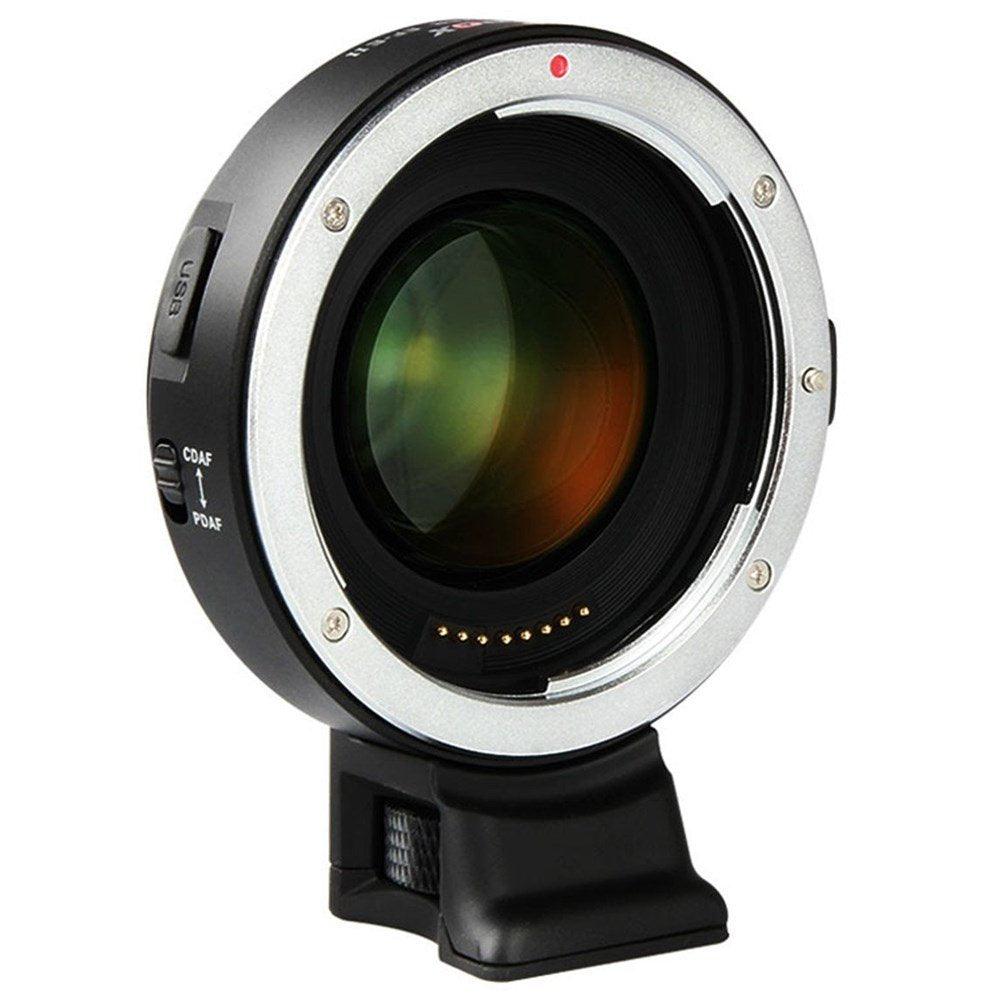 VILTROX EF-E II Electronic Lens Adapter Focal Reducer Booster for Canon EF Mount Lenses to Sony E Mount APS-C Camera Body with PDAF&CDAF Focus Mode and USB Update Port - Digitek