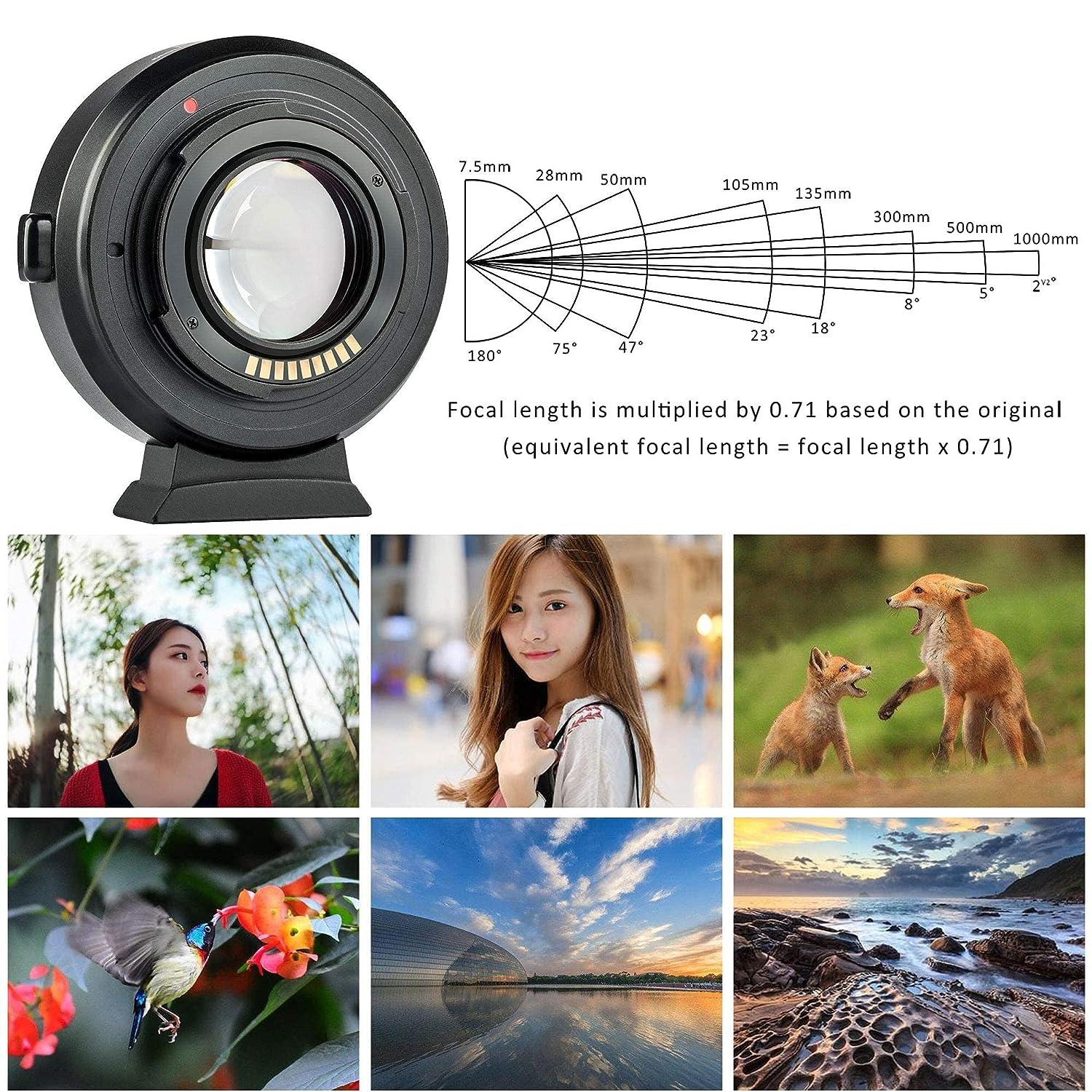 VILTROX EF-EOS M2 Lens Adapter 0.71x Speed Booster for Canon EF Lens to EOS EF-M Mirrorless Camera M3 M5 M6 M10 M50 M100 AF Auto Focus Reducer - Digitek