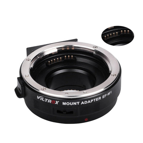 VILTROX EF-M1 Auto Focus Exif Lens Adapter for Canon EOS EF EF-S Lens to Micro Four Thirds EF-M43 cameras Camera GH4 GH5 GF6 GF1 GX1 GX7 E-M5 E-M10 E-PL5 - Digitek