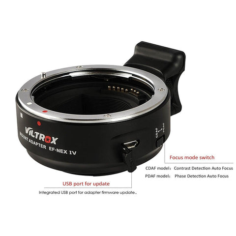 VILTROX EF-NEX IV Electric-Lens Mount Adapter Ring (Black) - Digitek